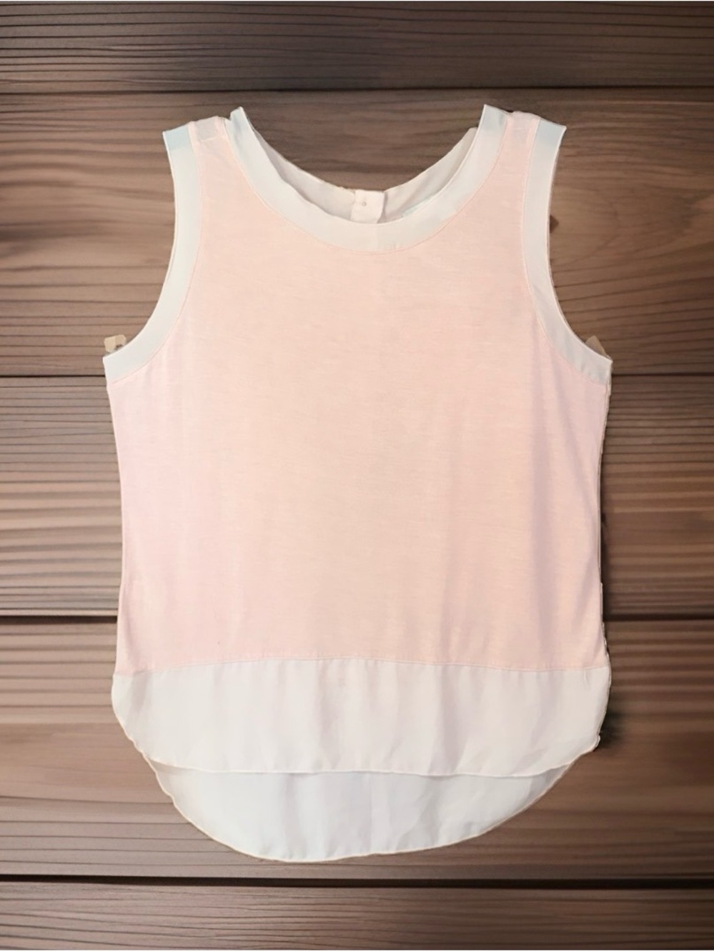 LOFT Blush Pink Sleeveless Tank Top with Contrasting Hem-M-EC